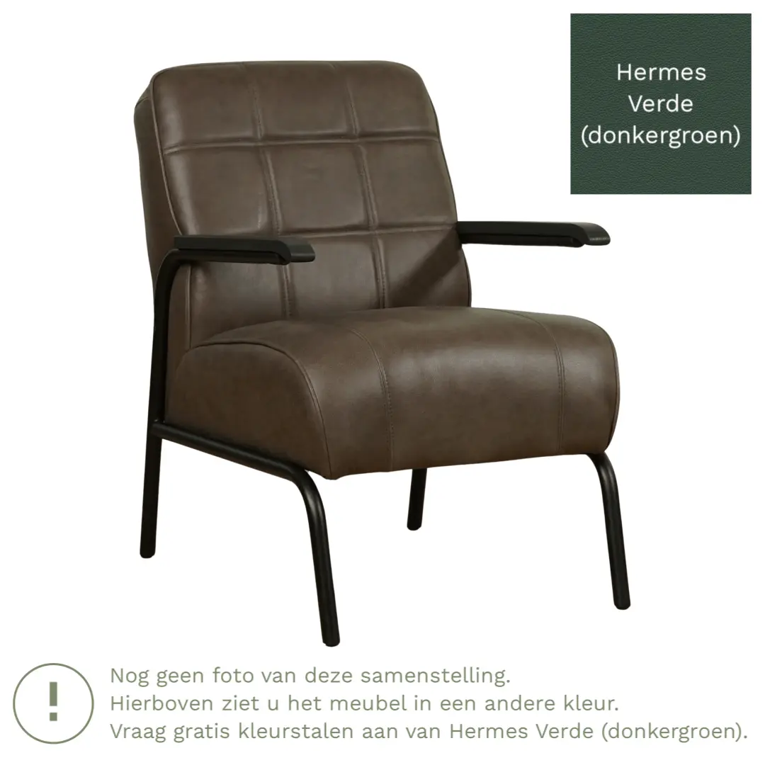 afbeelding van Leren fauteuil Ahead - Hermes Verde (donkergroen)