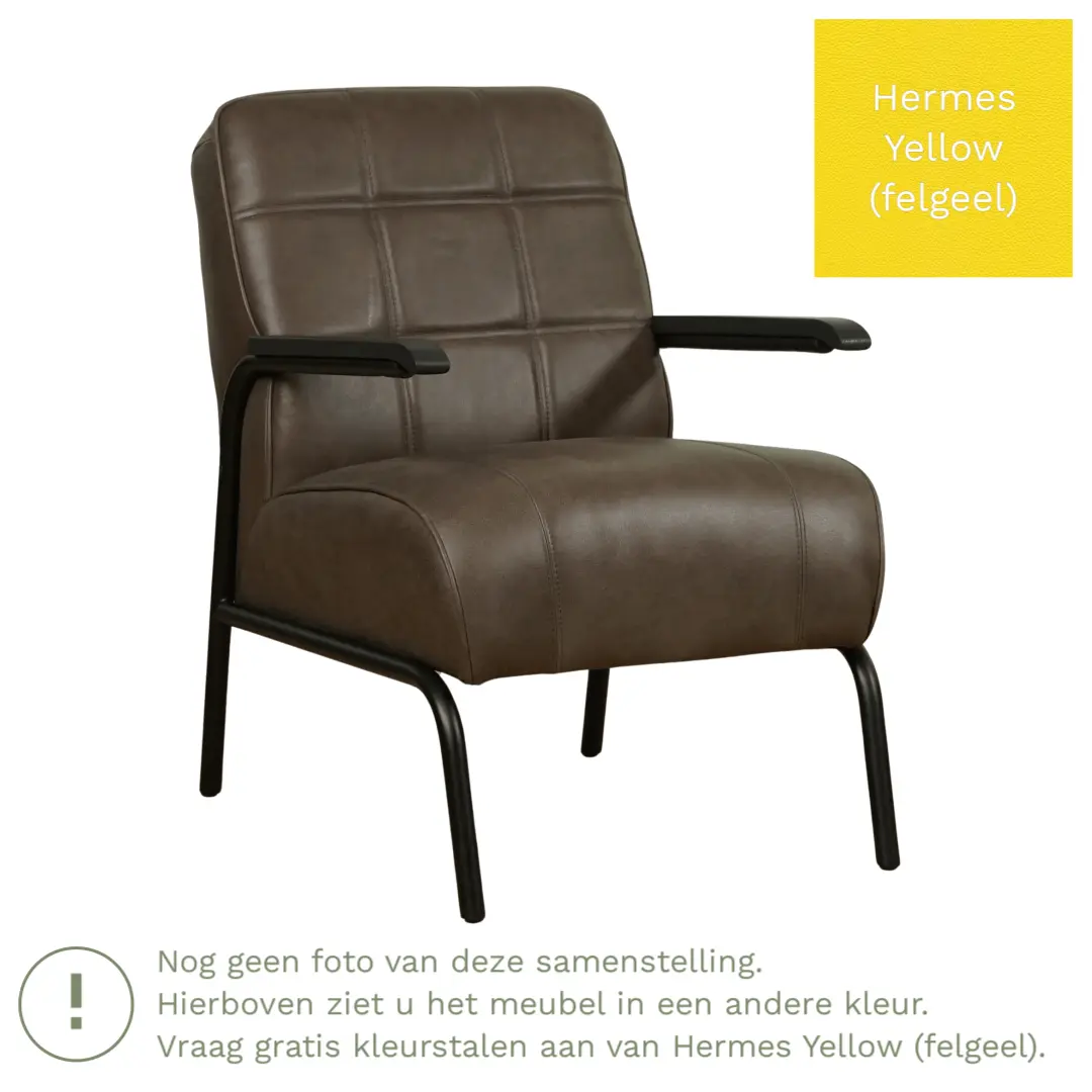 afbeelding van Leren fauteuil Ahead - Hermes Yellow (felgeel)
