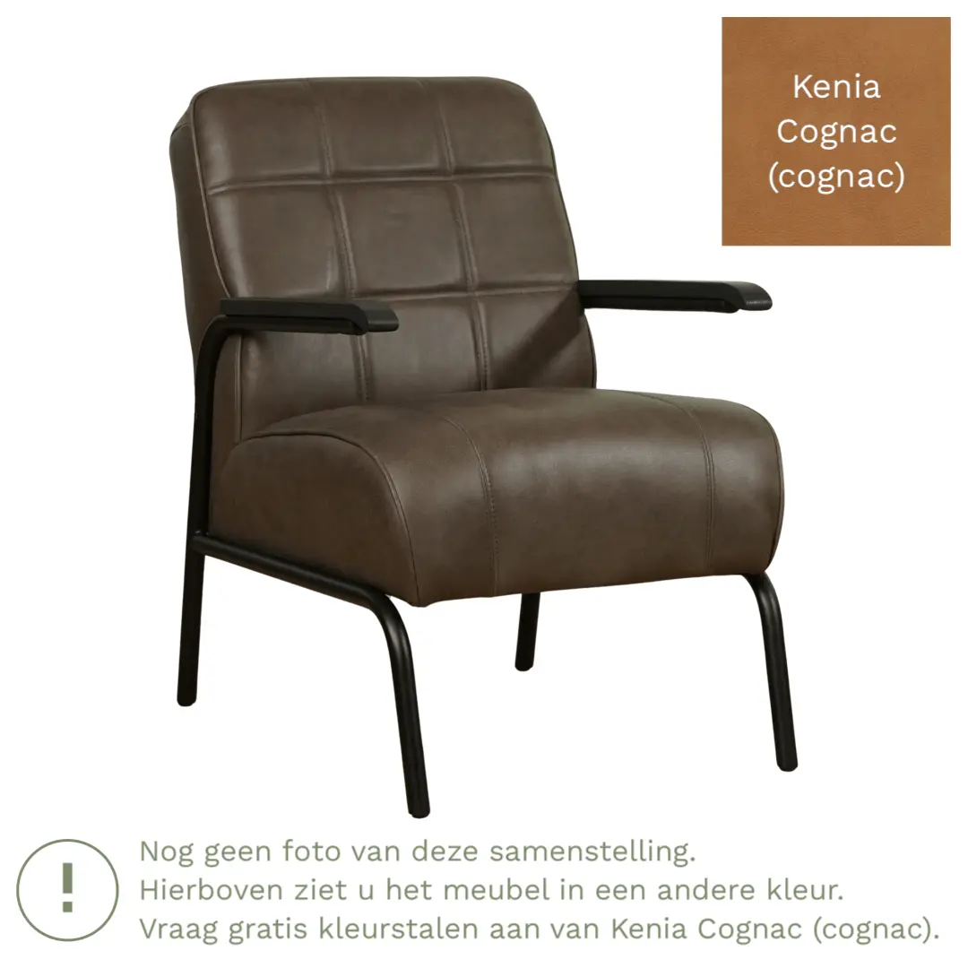 afbeelding van Leren fauteuil Ahead - Kenia Cognac (cognac)
