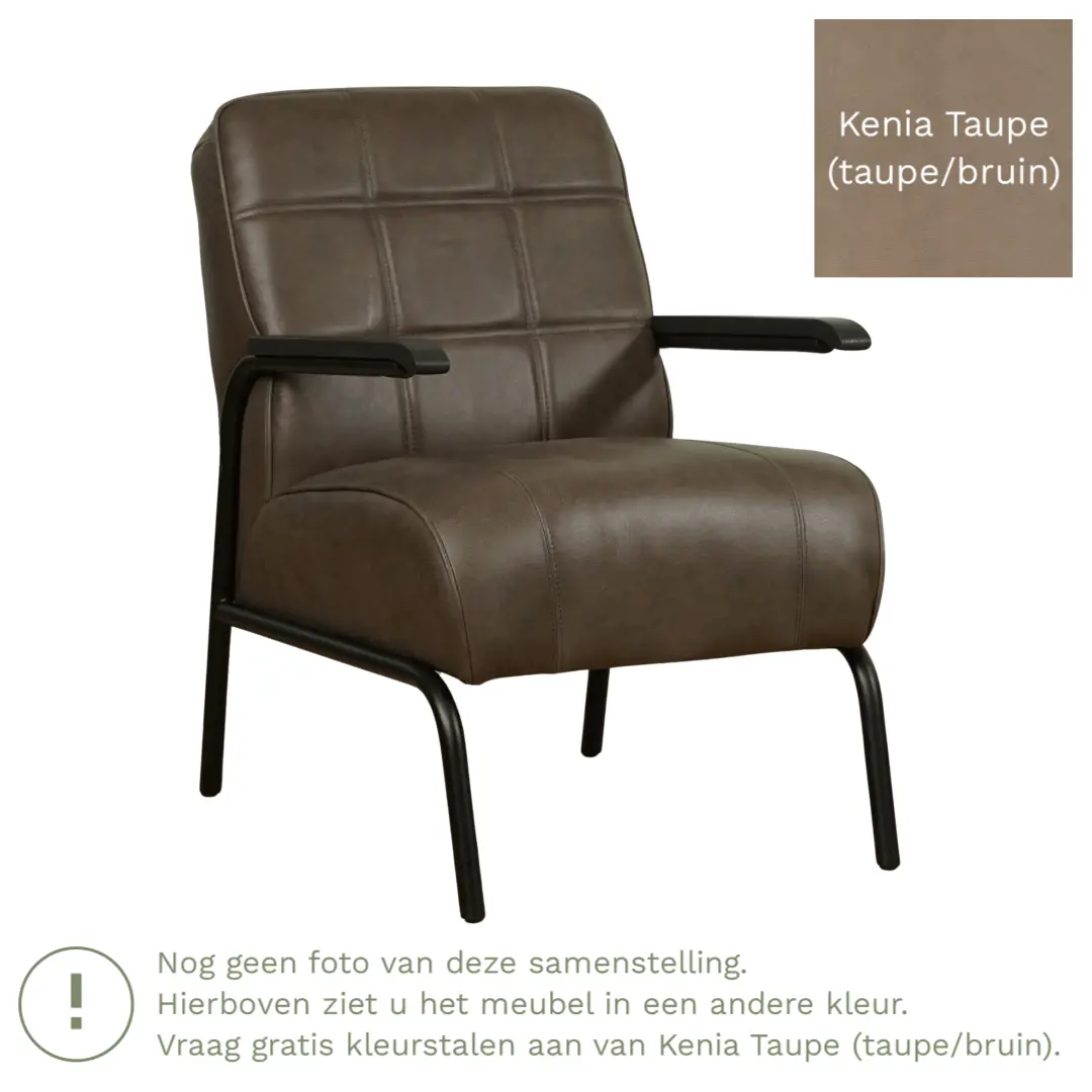 afbeelding van Leren fauteuil Ahead - Kenia Taupe (taupe/bruin)