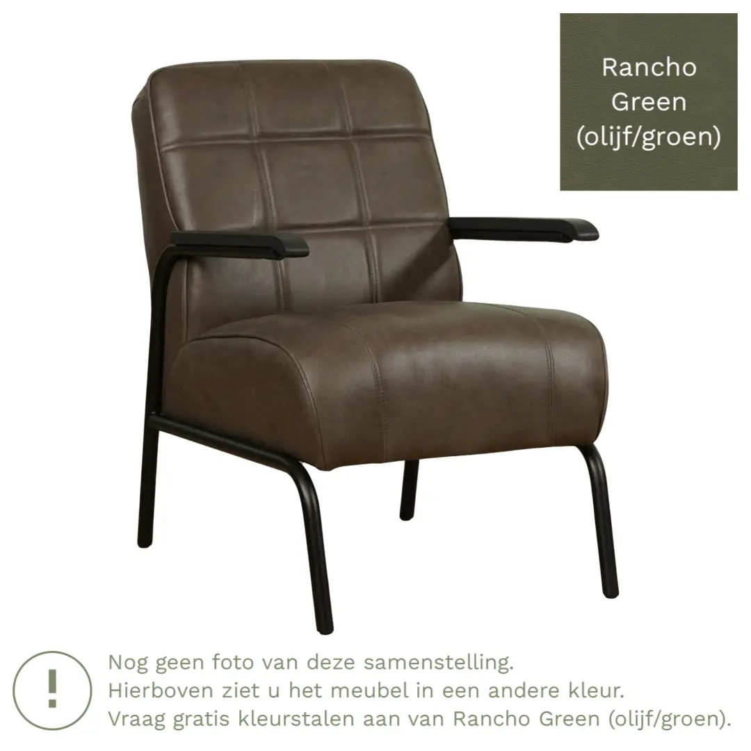 afbeelding van Leren fauteuil Ahead - Rancho Green (olijf/groen)