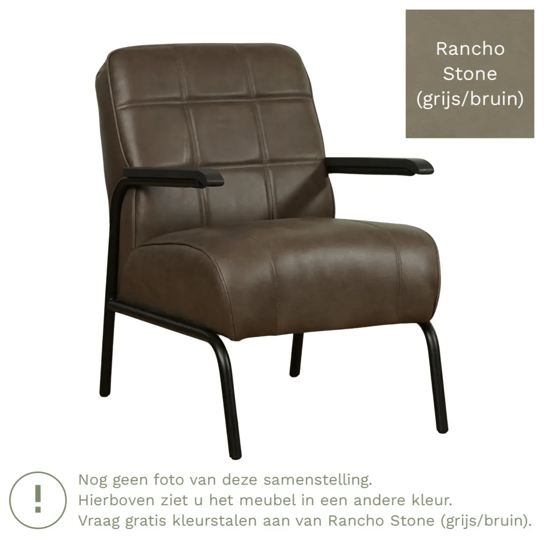 afbeelding van Leren fauteuil Ahead - Rancho Stone (grijs/bruin)