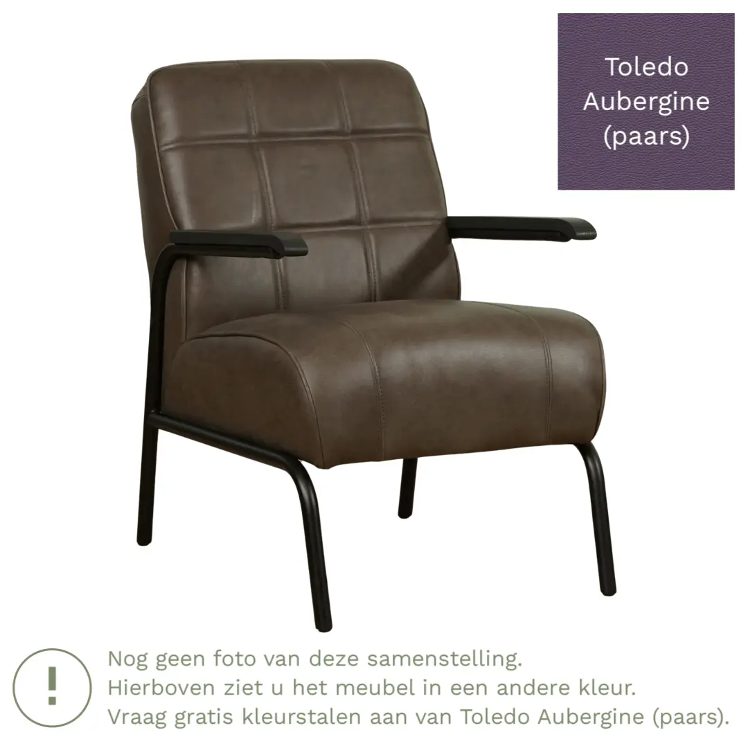 afbeelding van Leren fauteuil Ahead - Toledo Aubergine (paars)