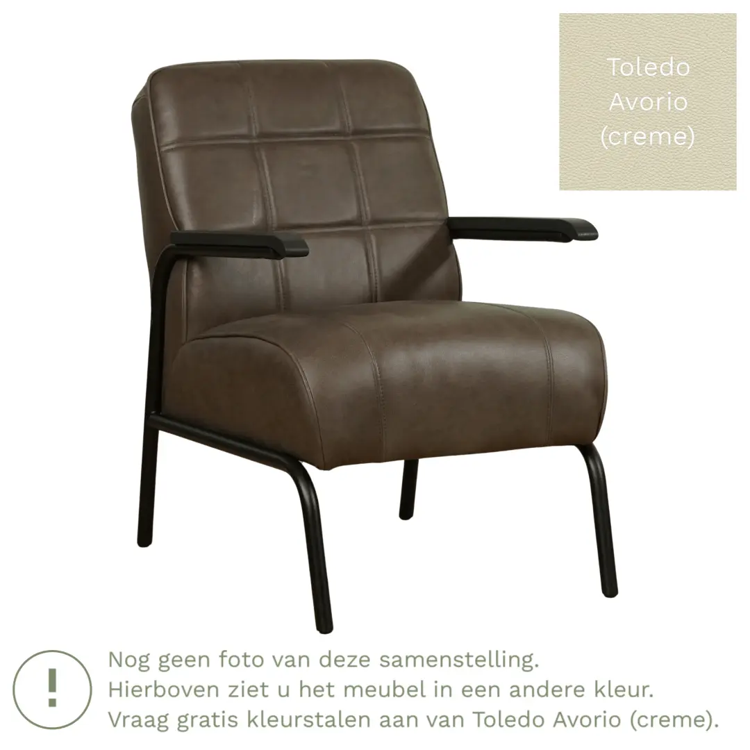 afbeelding van Leren fauteuil Ahead - Toledo Avorio (crème)