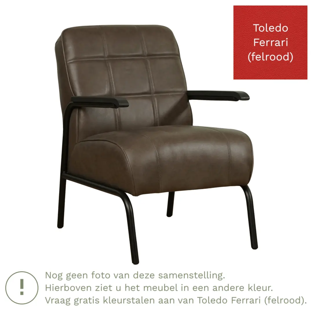 afbeelding van Leren fauteuil Ahead - Toledo Ferrari (felrood)