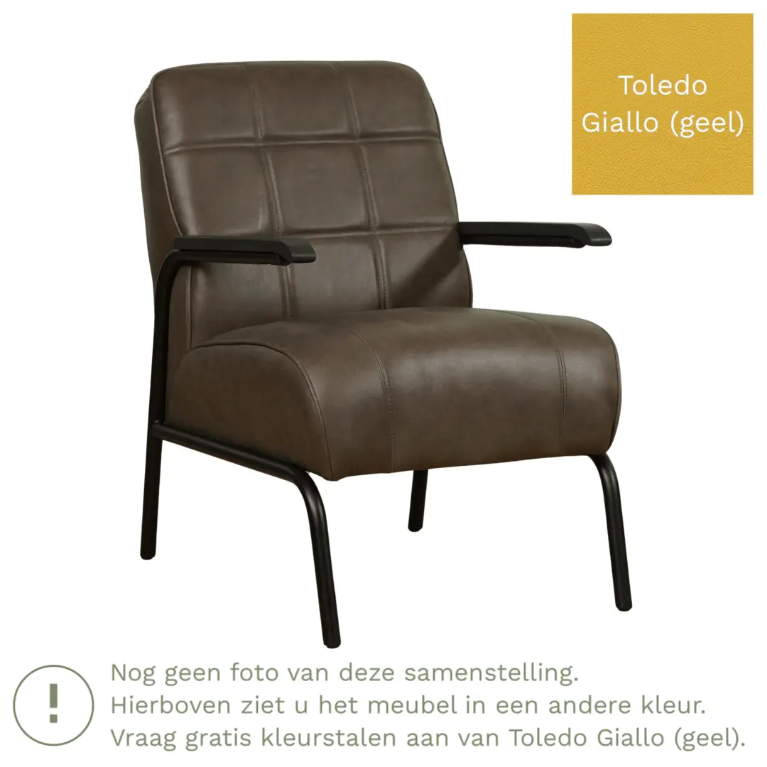 afbeelding van Leren fauteuil Ahead - Toledo Giallo (geel)