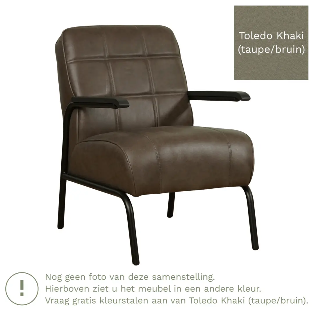 afbeelding van Leren fauteuil Ahead - Toledo Khaki (taupe/bruin)