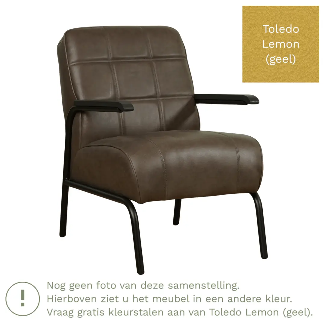 afbeelding van Leren fauteuil Ahead - Toledo Lemon (geel)