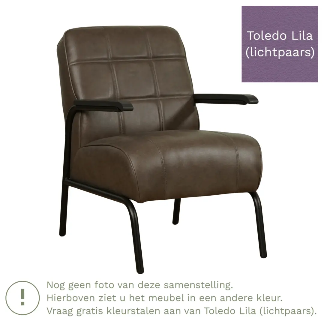 afbeelding van Leren fauteuil Ahead - Toledo Lila (lichtpaars)