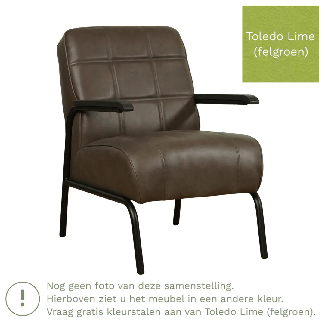 afbeelding van Leren fauteuil Ahead - Toledo Lime (felgroen)