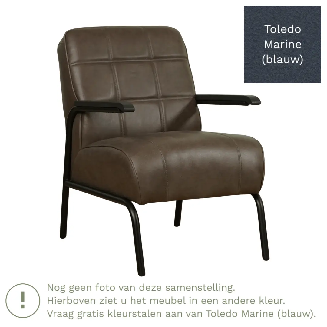 afbeelding van Leren fauteuil Ahead - Toledo Marine (blauw)