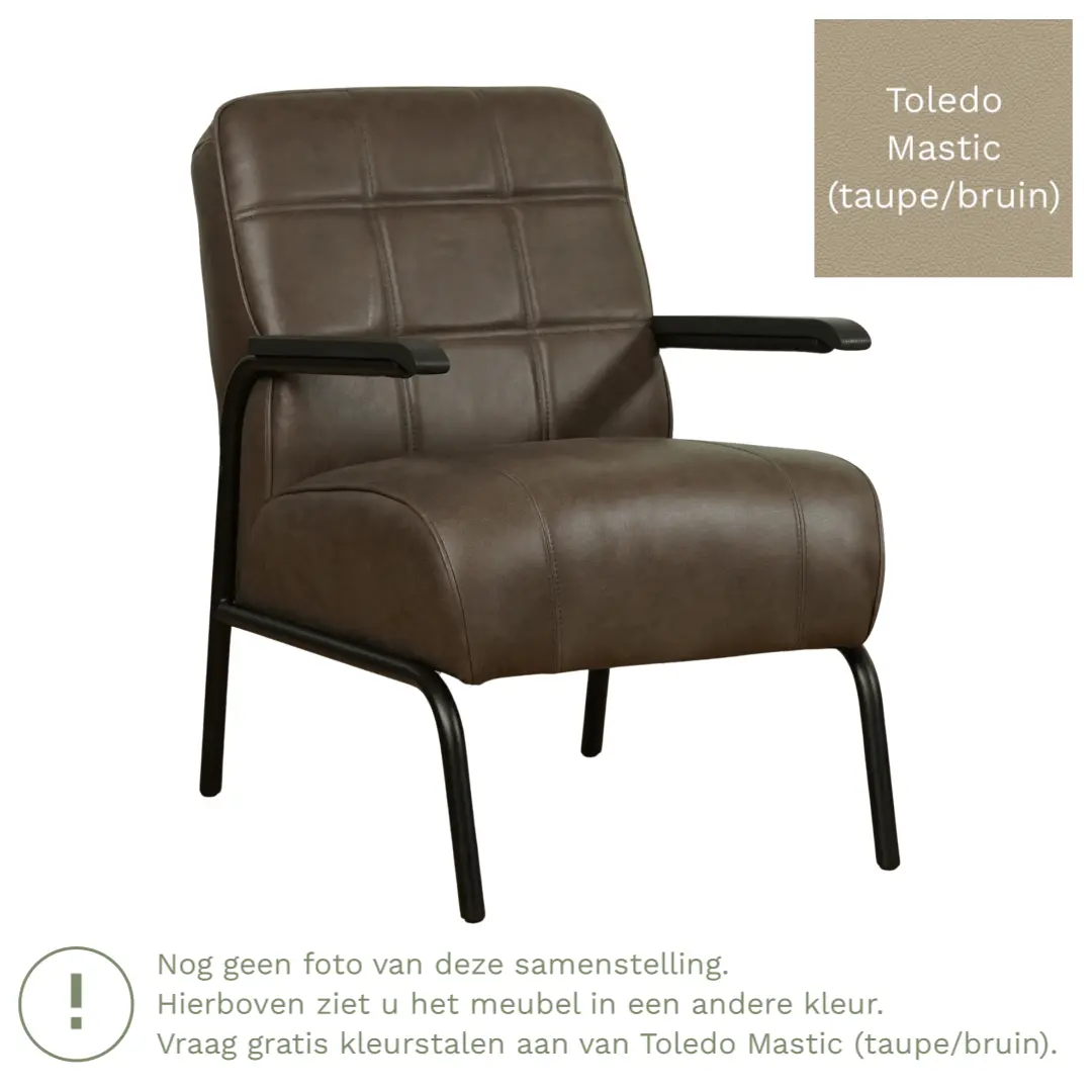 afbeelding van Leren fauteuil Ahead - Toledo Mastic (taupe/bruin)