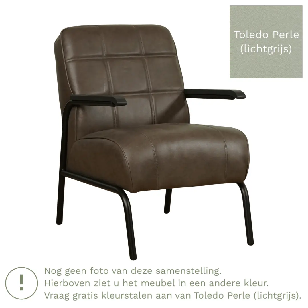 afbeelding van Leren fauteuil Ahead - Toledo Perle (lichtgrijs)