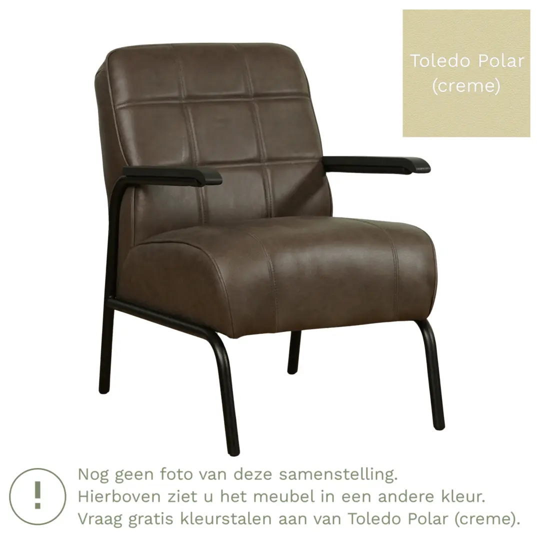 afbeelding van Leren fauteuil Ahead - Toledo Polar (crème)