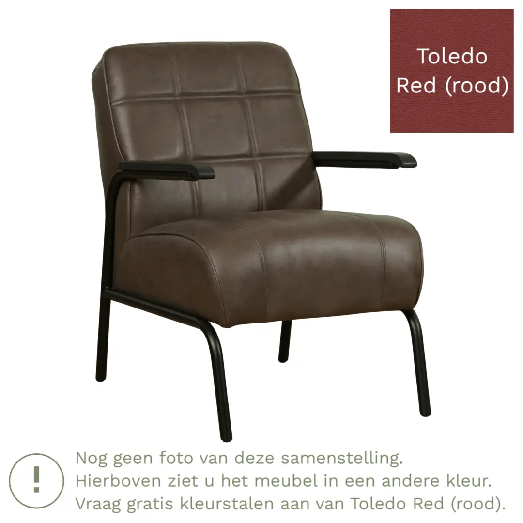 afbeelding van Leren fauteuil Ahead - Toledo Red (rood)