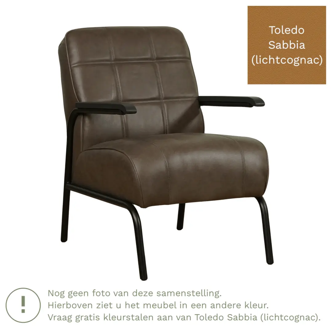 afbeelding van Leren fauteuil Ahead - Toledo Sabbia (lichtcognac)