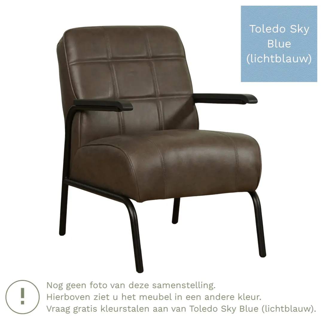 afbeelding van Leren fauteuil Ahead - Toledo Sky Blue (lichtblauw)