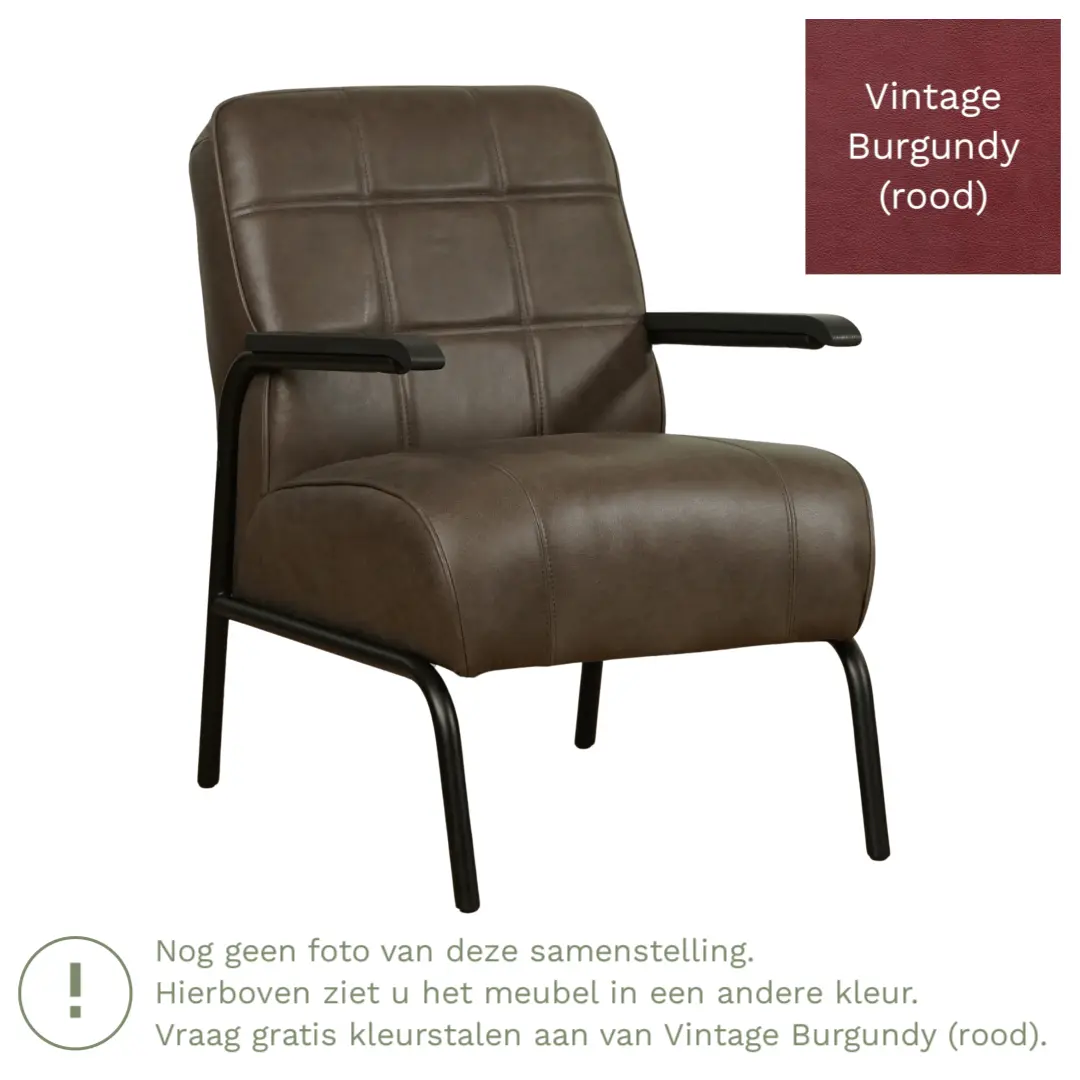 afbeelding van Leren fauteuil Ahead - Vintage Burgundy (rood)