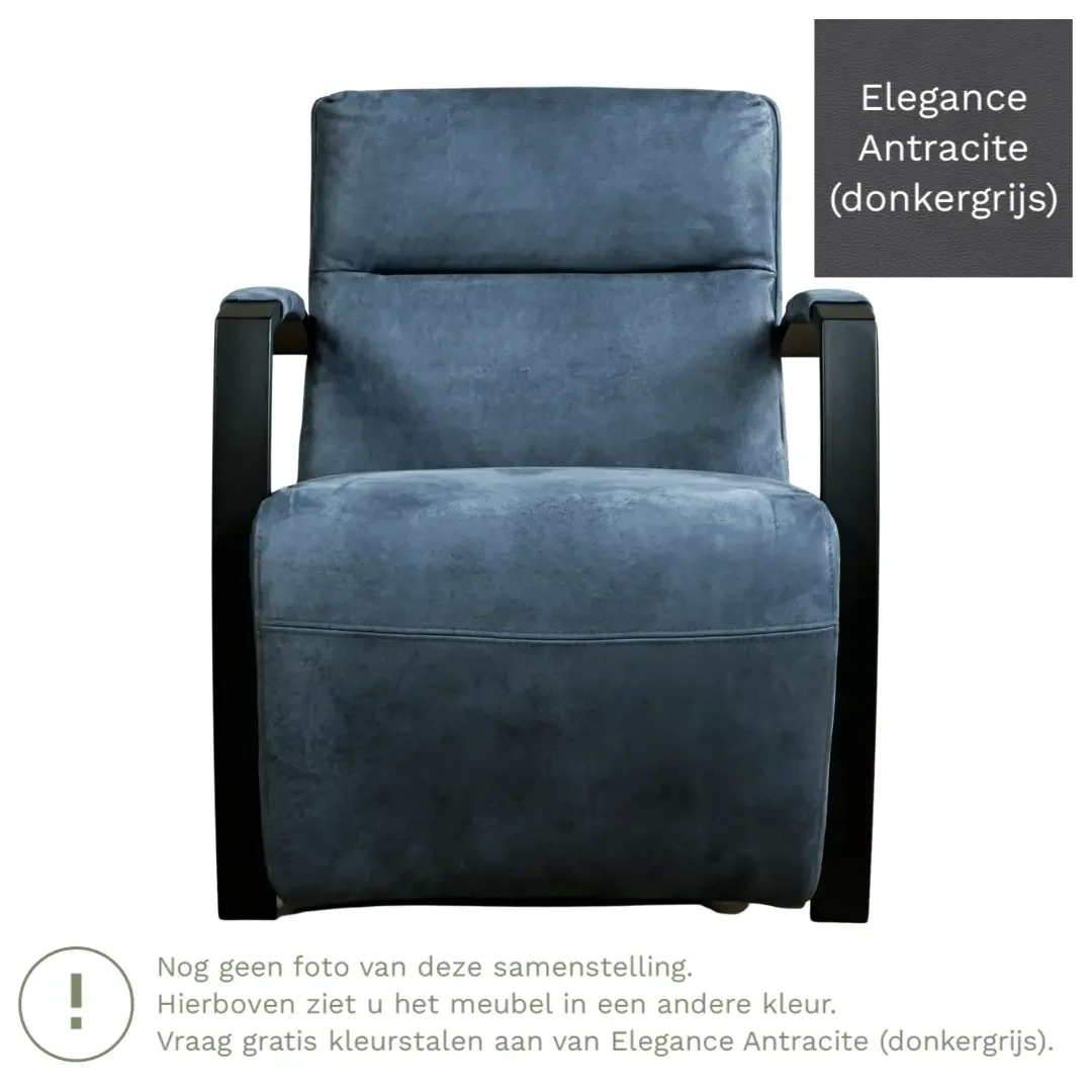 afbeelding van Leren fauteuil Arrival - Elegance Antracite (donkergrijs)