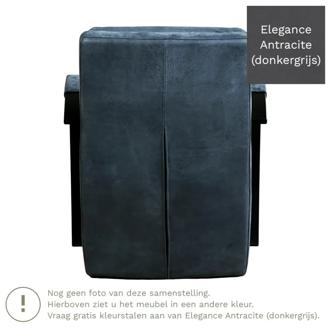 afbeelding van Leren fauteuil Arrival - Elegance Antracite (donkergrijs)