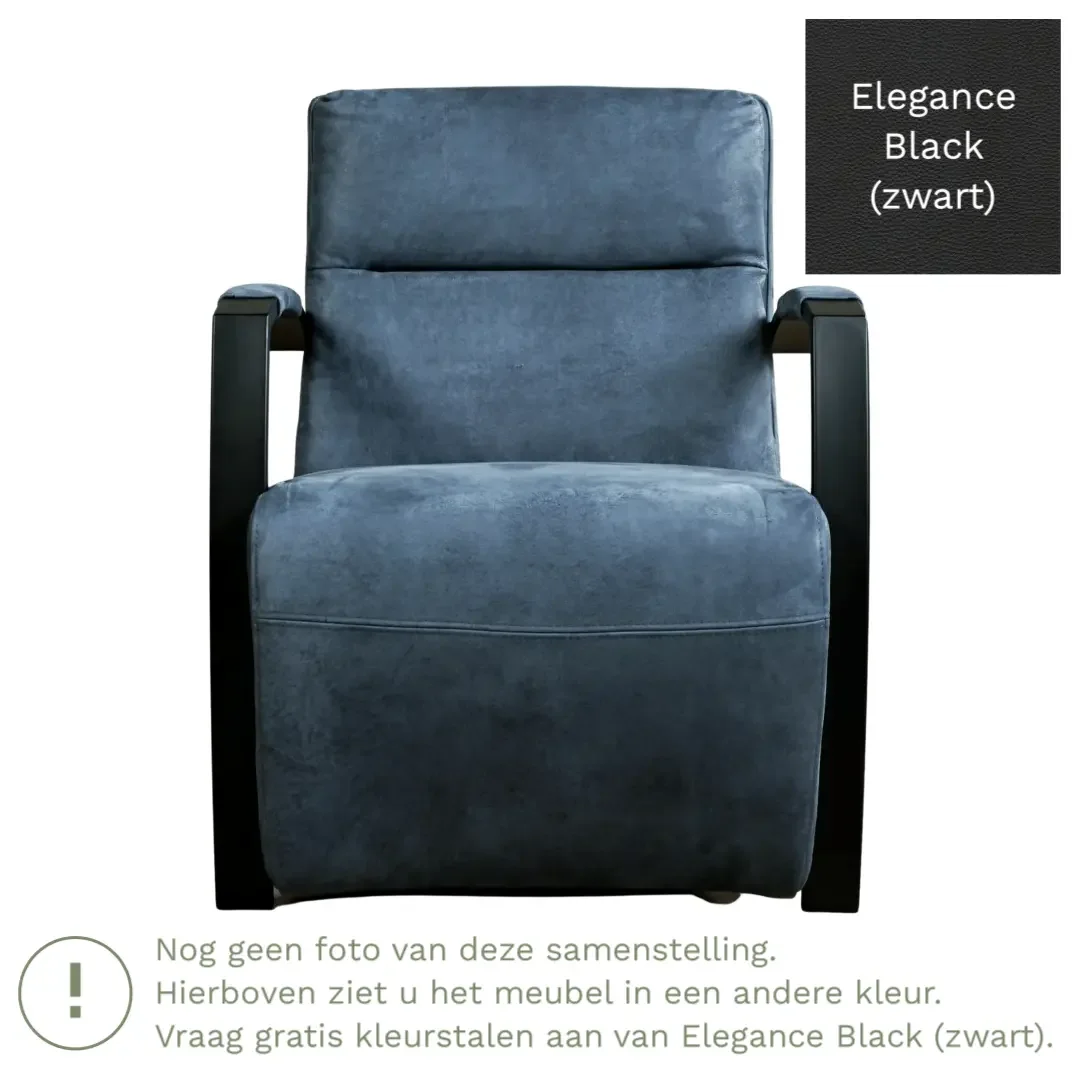 afbeelding van Leren fauteuil Arrival - Elegance Black (zwart)