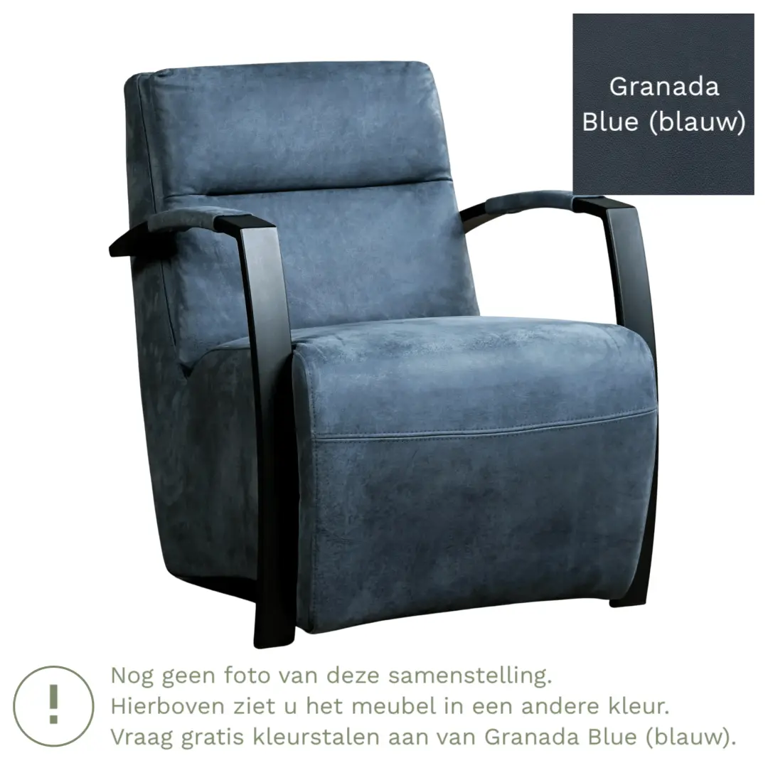 afbeelding van Leren fauteuil Arrival - Granada Blue (blauw)