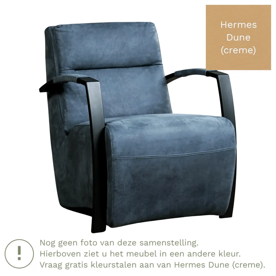 afbeelding van Leren fauteuil Arrival - Hermes Dune (crème)