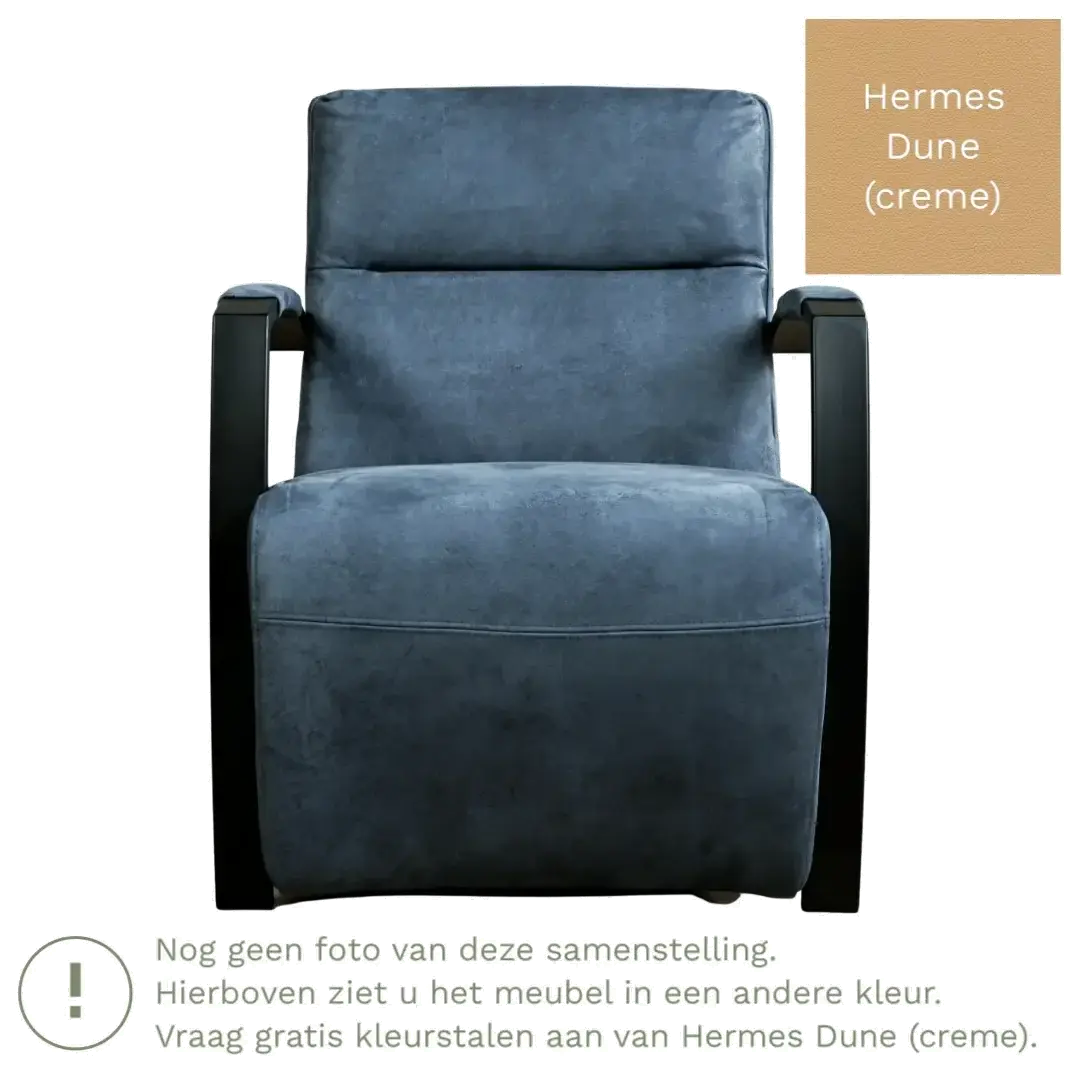 afbeelding van Leren fauteuil Arrival - Hermes Dune (crème)