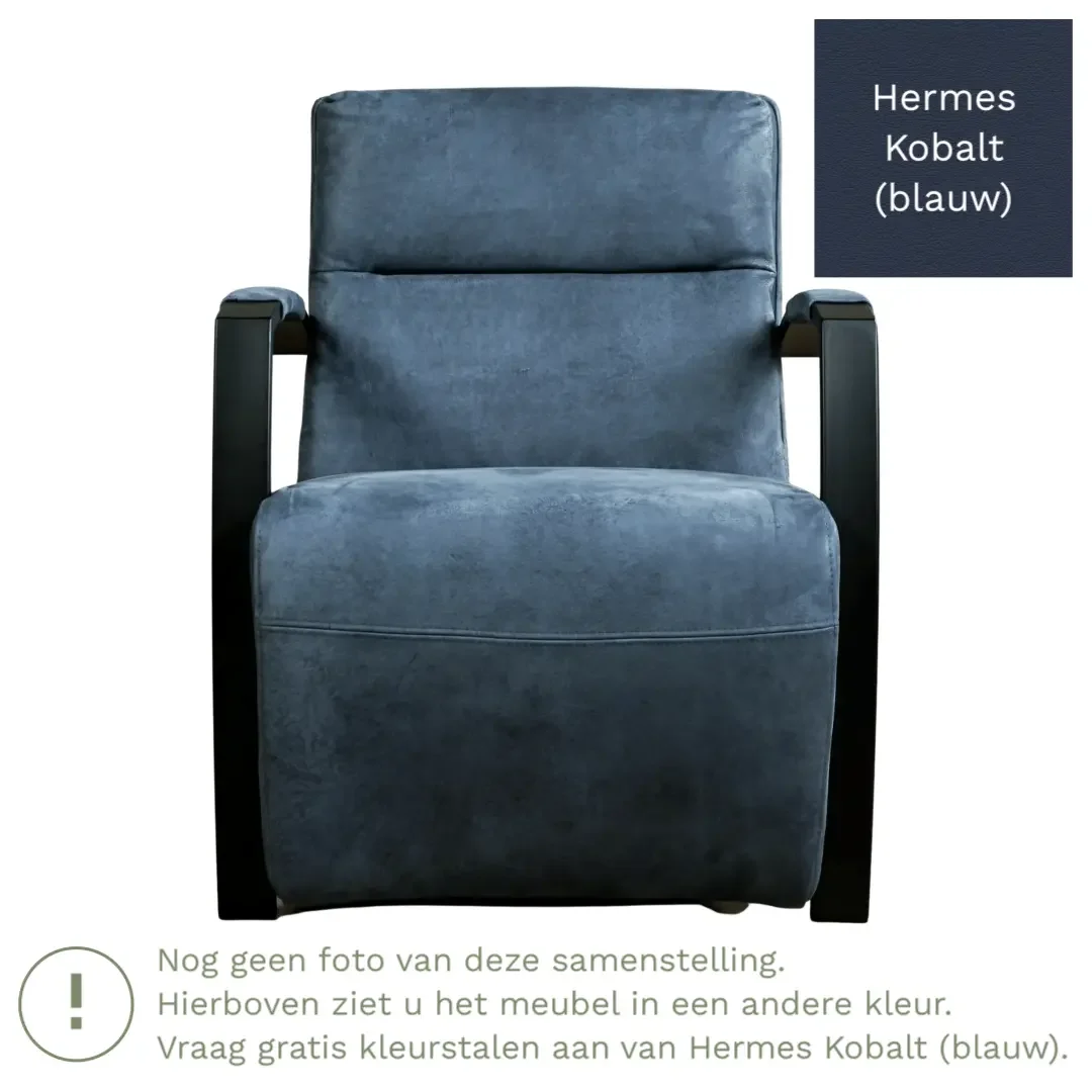 afbeelding van Leren fauteuil Arrival - Hermes Kobalt (blauw)