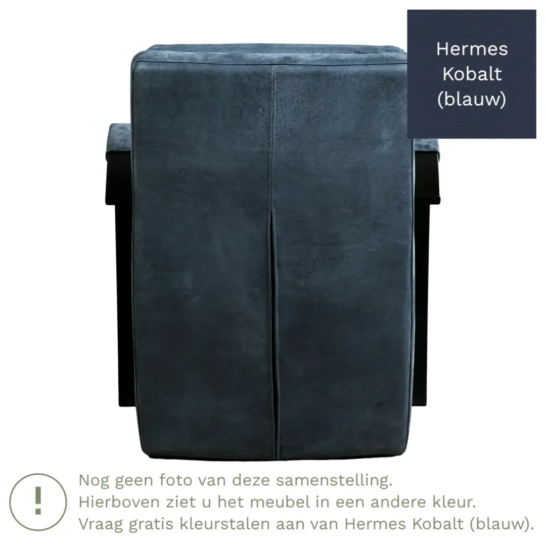 afbeelding van Leren fauteuil Arrival - Hermes Kobalt (blauw)