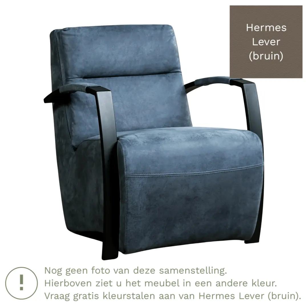 afbeelding van Leren fauteuil Arrival - Hermes Lever (bruin)