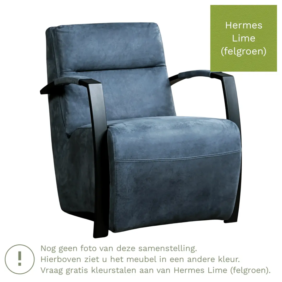 afbeelding van Leren fauteuil Arrival - Hermes Lime (felgroen)