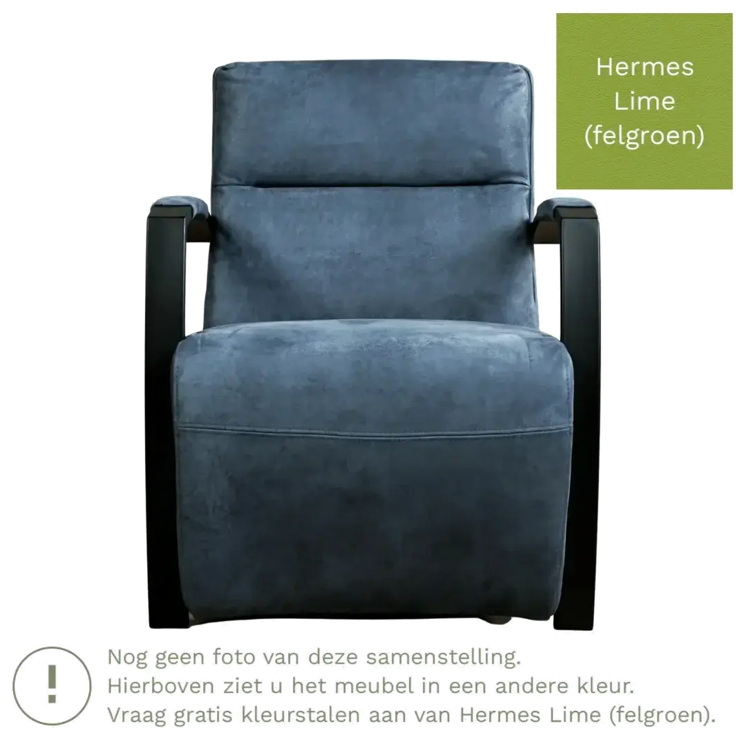 afbeelding van Leren fauteuil Arrival - Hermes Lime (felgroen)