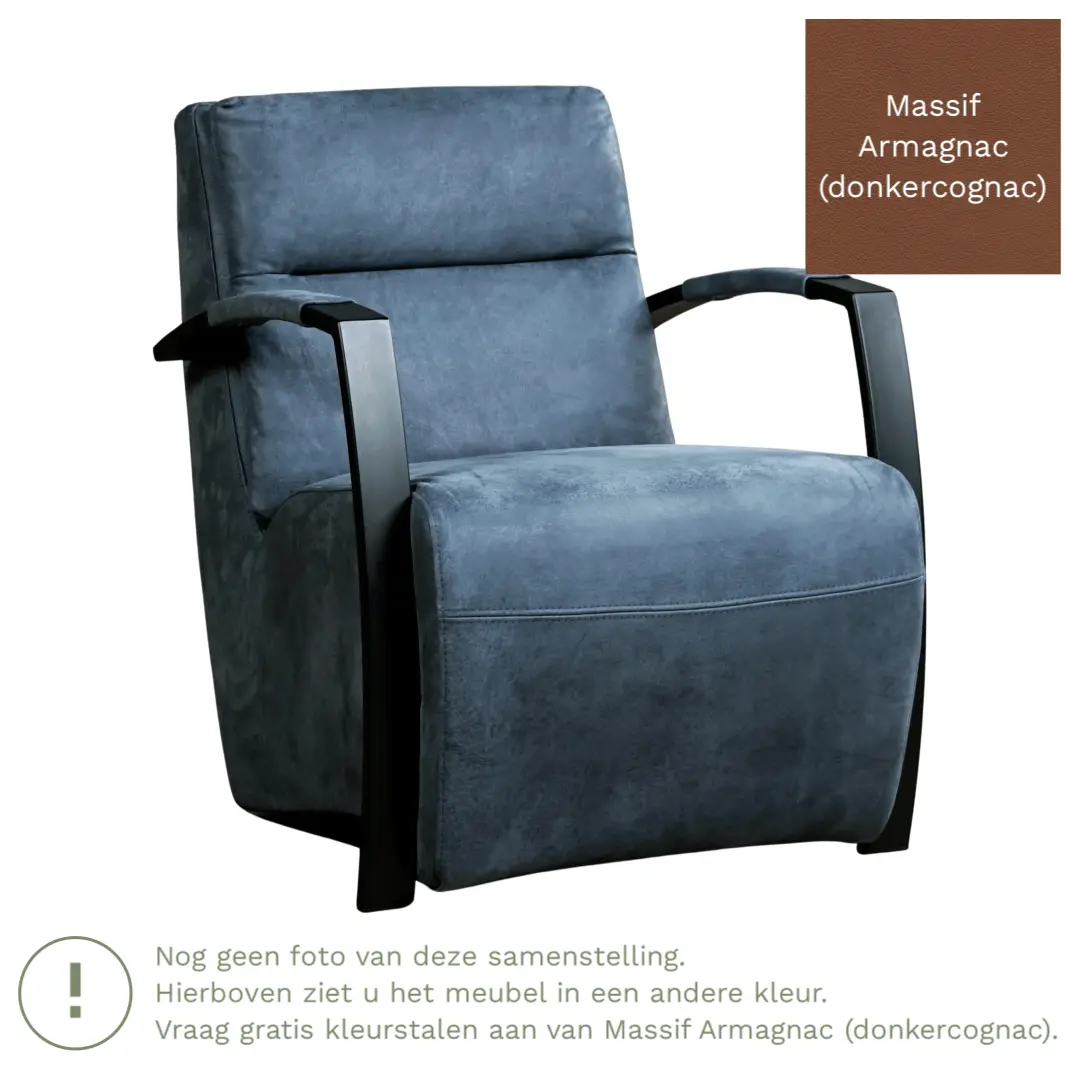 afbeelding van Leren fauteuil Arrival - Massif Armagnac (donkercognac)