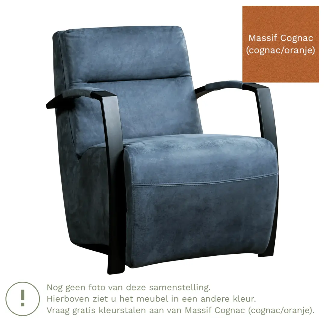 afbeelding van Leren fauteuil Arrival - Massif Cognac (cognac/oranje)