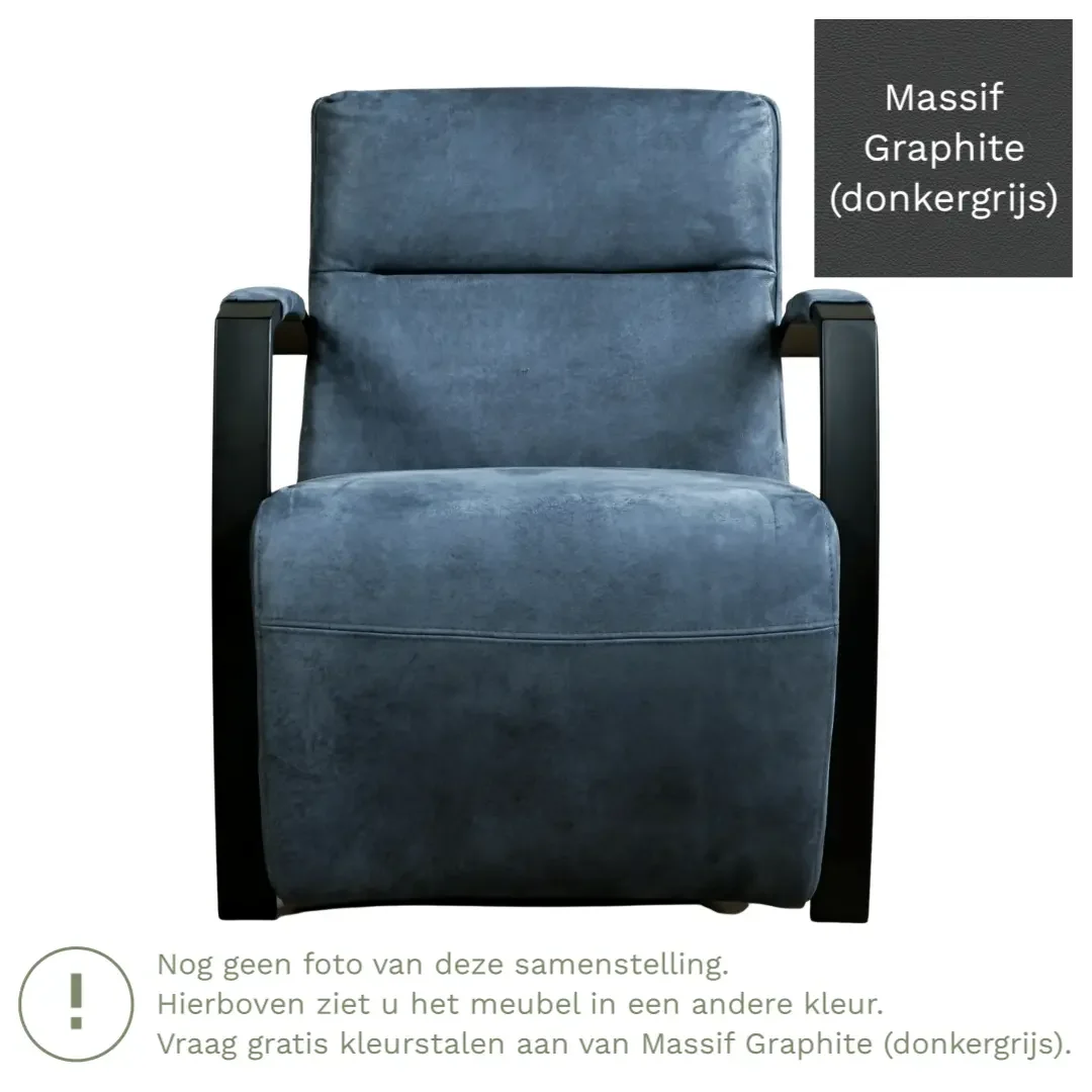 afbeelding van Leren fauteuil Arrival - Massif Graphite (donkergrijs)