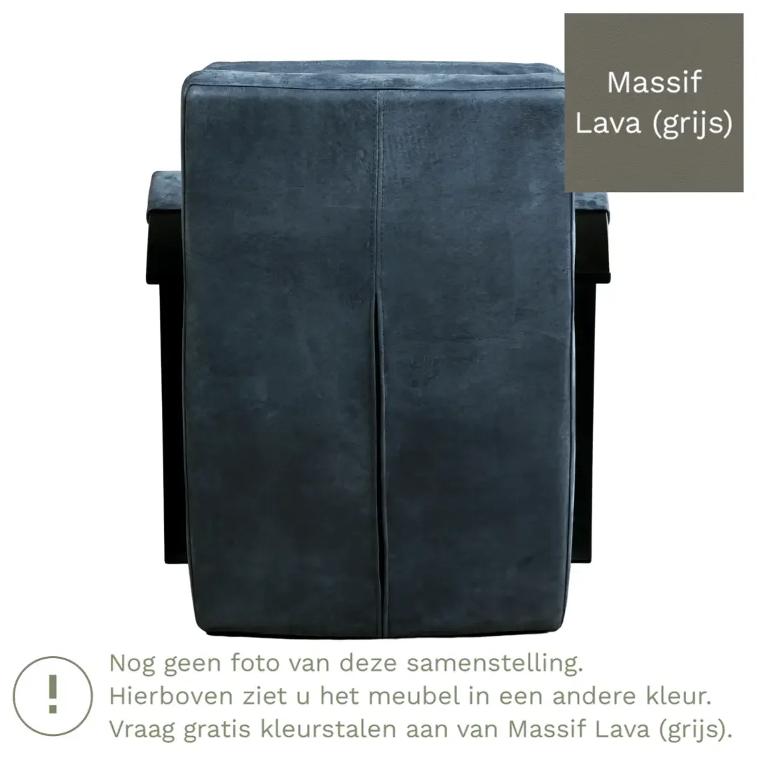 afbeelding van Leren fauteuil Arrival - Massif Lava (grijs)
