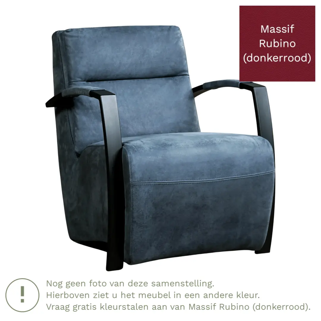afbeelding van Leren fauteuil Arrival - Massif Rubino (donkerrood)