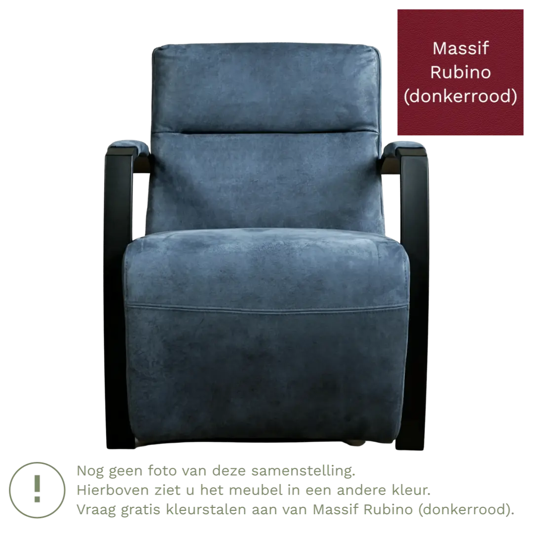 afbeelding van Leren fauteuil Arrival - Massif Rubino (donkerrood)