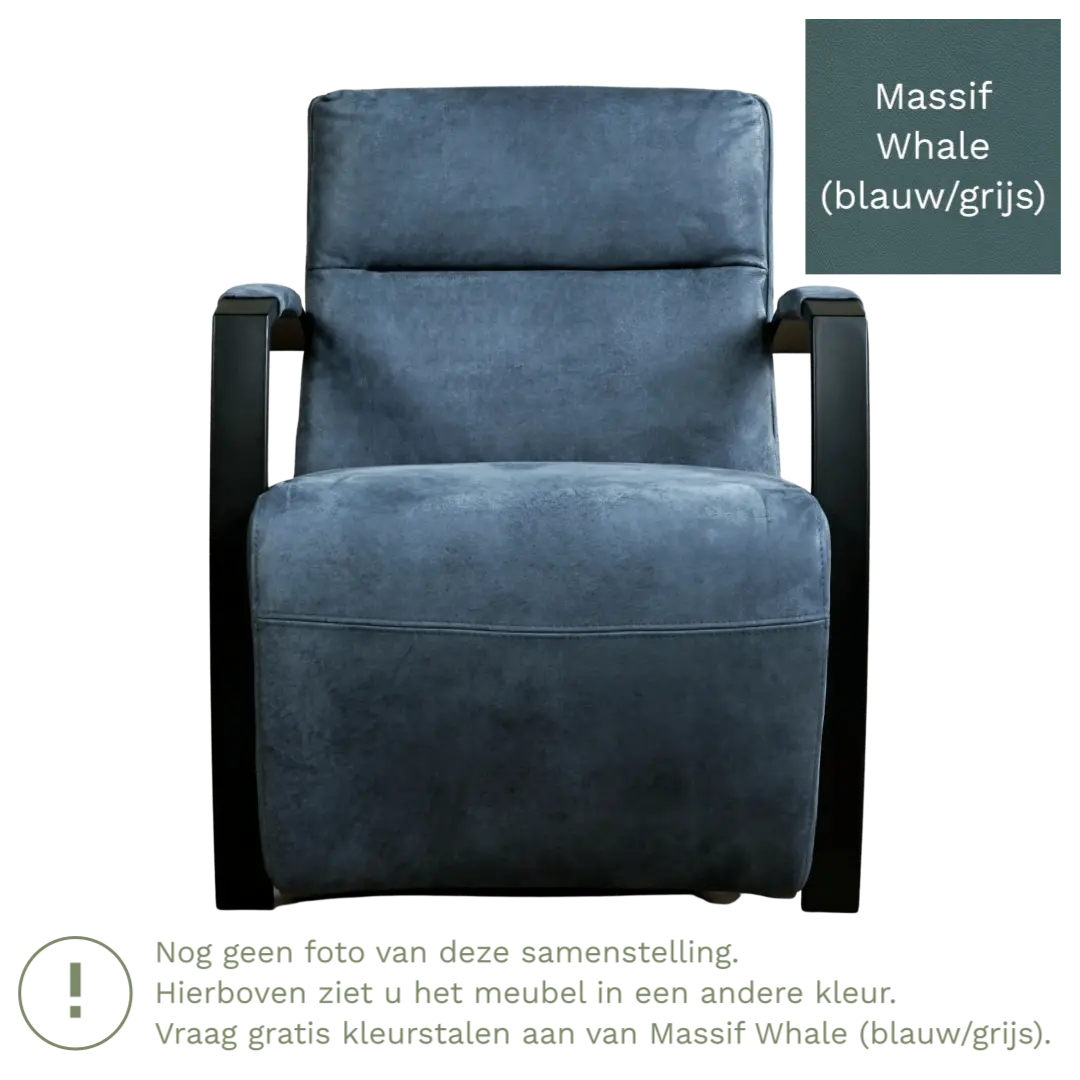 afbeelding van Leren fauteuil Arrival - Massif Whale (blauw/grijs)