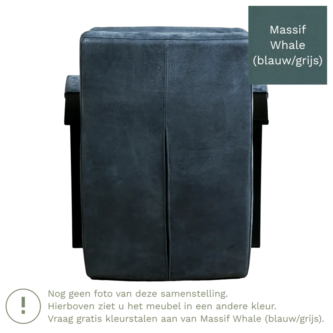 afbeelding van Leren fauteuil Arrival - Massif Whale (blauw/grijs)
