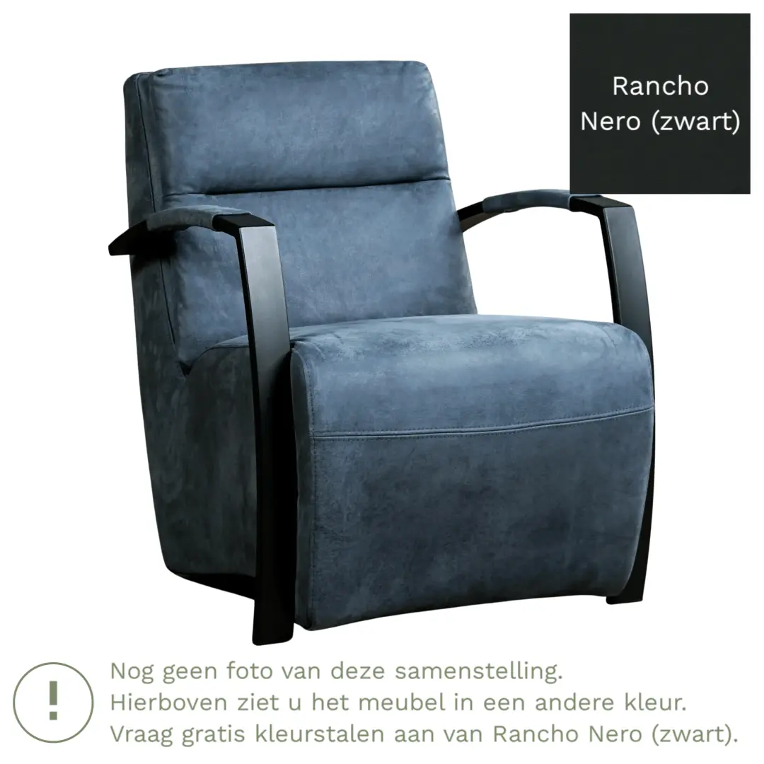 afbeelding van Leren fauteuil Arrival - Rancho Nero (zwart)