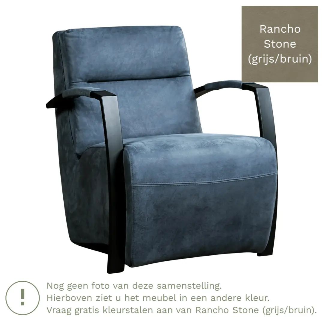 afbeelding van Leren fauteuil Arrival - Rancho Stone (grijs/bruin)