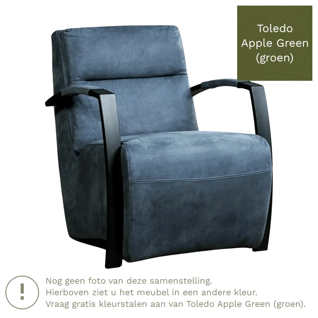 afbeelding van Leren fauteuil Arrival - Toledo Apple Green (groen)