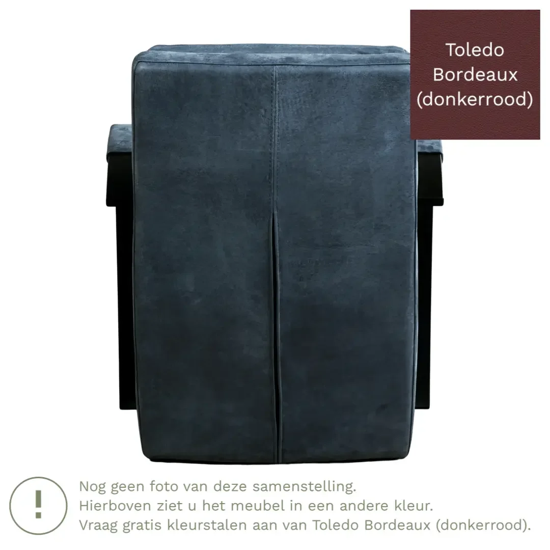 afbeelding van Leren fauteuil Arrival - Toledo Bordeaux (donkerrood)