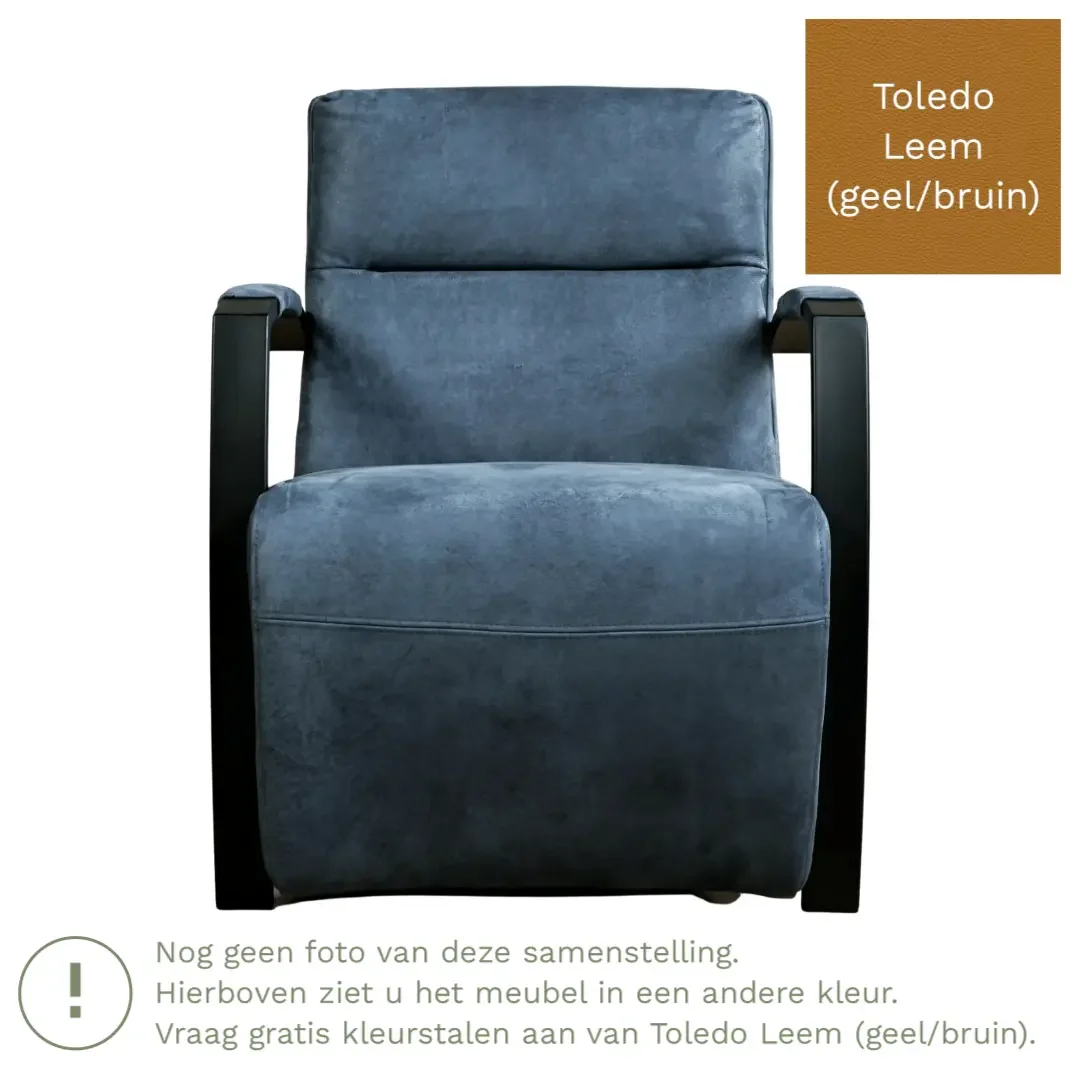 afbeelding van Leren fauteuil Arrival - Toledo Leem (geel/bruin)