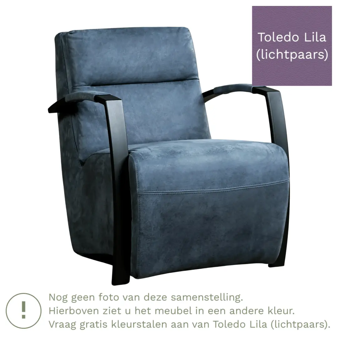afbeelding van Leren fauteuil Arrival - Toledo Lila (lichtpaars)