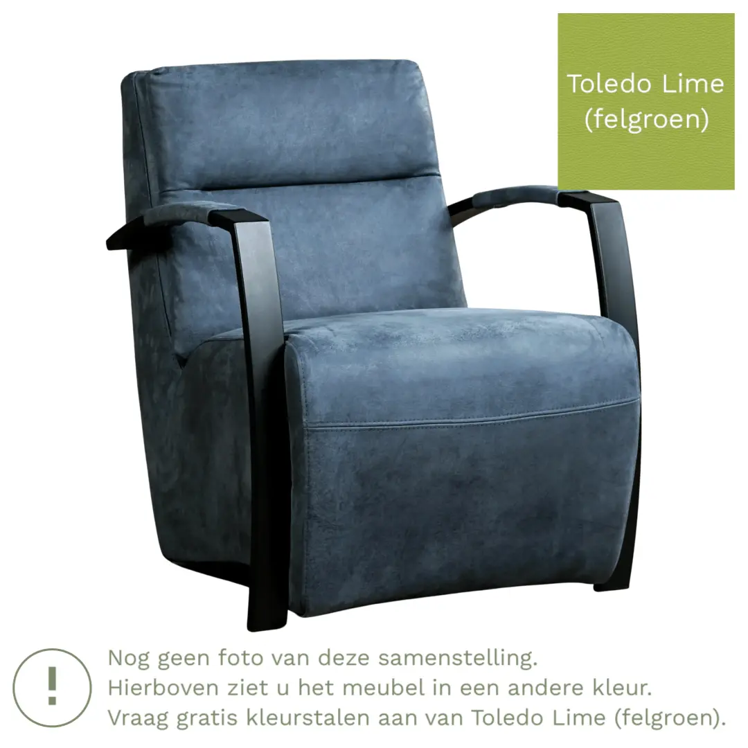 afbeelding van Leren fauteuil Arrival - Toledo Lime (felgroen)
