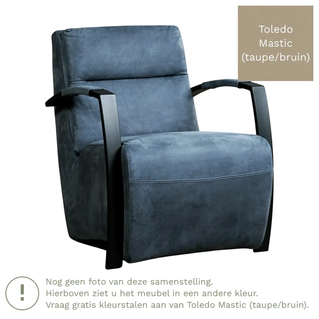 afbeelding van Leren fauteuil Arrival - Toledo Mastic (taupe/bruin)