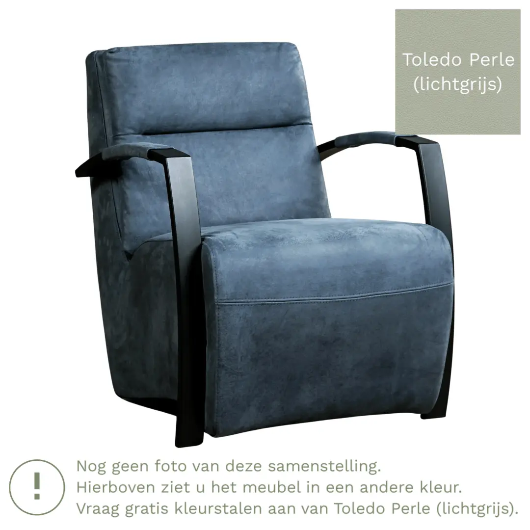 afbeelding van Leren fauteuil Arrival - Toledo Perle (lichtgrijs)